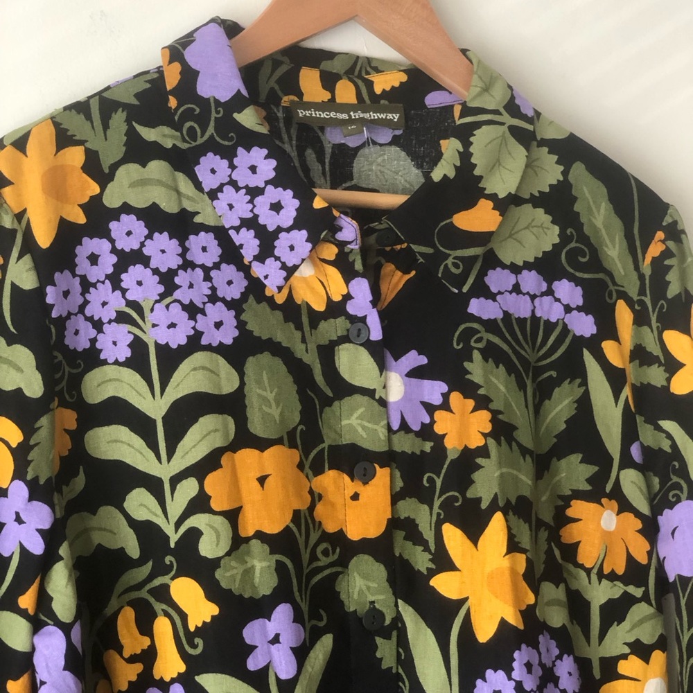 SOLD♏️ModCloth Princess Highway Luella Button Down Long Sleeve Floral TierDress - Picture 5 of 14